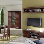 Imperial Wide 4 Drawer TV Cabinet in Dark Mahogany Melamine