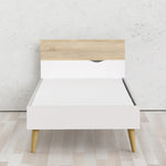 Oslo Euro Single Bed (90 x 200) in White and Oak