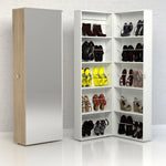 Shoes Shoe Cabinet 1 Door w/ Mirror in White