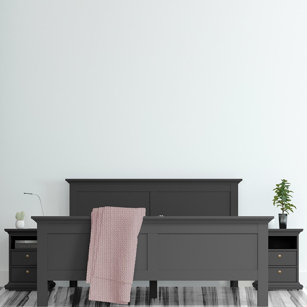 Paris King Bed (160 x 200) in Matt Grey