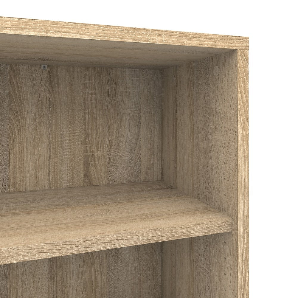Prima Bookcase 4 Shelves with 2 Drawers + 2 File Drawers in Oak