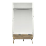 Oslo Wardrobe 2 Doors 2 Drawers in White and Oak FSC Mix 70 % NC-COC-060652