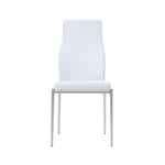 Milan High Back Chair White Faux Leather. Set of 2