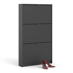 Shoes Shoe cabinet w. 3 tilting doors and 1 layer