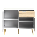 Oslo Sideboard - Small - 1 Drawer 2 Doors in White and Oak