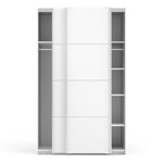 Verona Sliding Wardrobe 120cm in White with White Doors with 5 Shelves