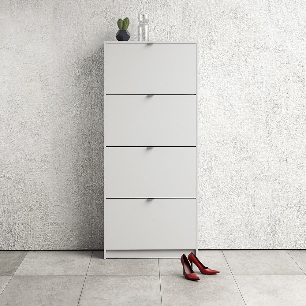 Shoes Shoe cabinet w. 4 tilting doors and 2 layers