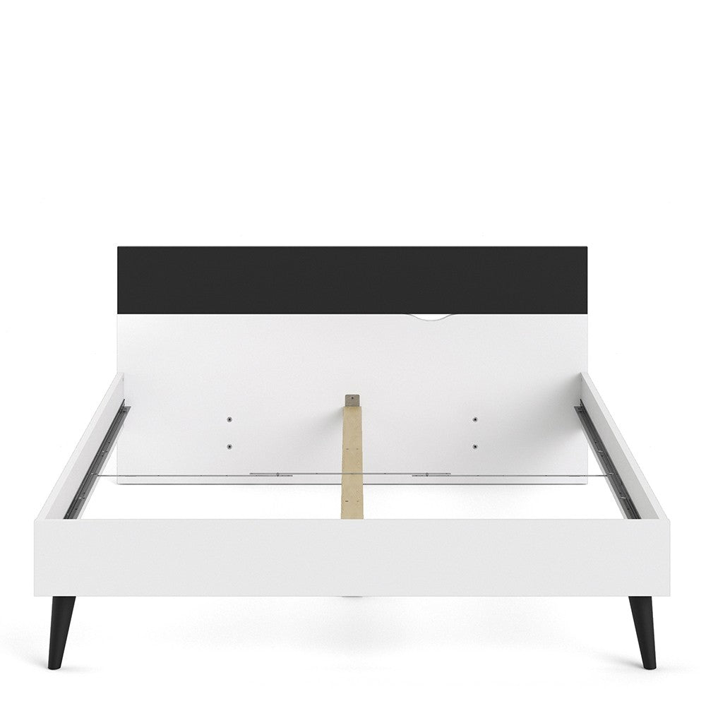 Oslo Euro King Bed (160 x 200) in White and Black Matt