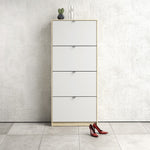 Shoes Shoe cabinet w. 4 tilting doors and 2 layers