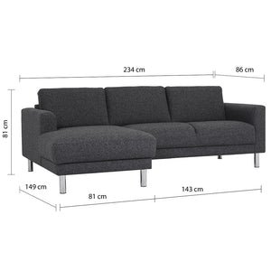 Cleveland Chaiselongue Sofa (LH) in Nova Antracit