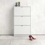 Shoes Shoe cabinet w. 3 tilting doors and 2 layers