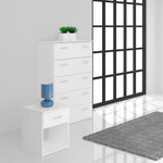 Space Bedside 1 Drawer in White