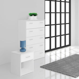 Space Bedside 1 Drawer in White