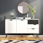 *Oslo Sideboard - Large - 3 Drawers 2 Doors in White and Black Matt