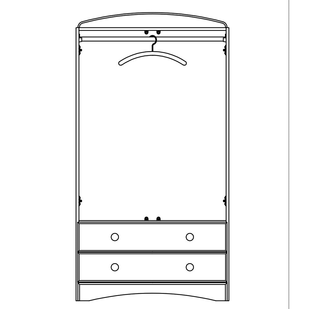 Scandi 2 Door 2 Drawer Combi Wardrobe in Pine