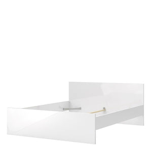 Naia Euro King Bed (160 x 200) in White High Gloss