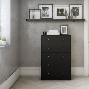 May Chest of 5 Drawers in Black