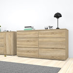 Nova Wide Chest of 6 Drawers (3+3) in Oak