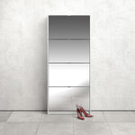 Shoes Shoe cabinet w. 4 mirror tilting doors and 2 layers