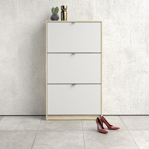 Shoes Shoe cabinet w. 3 tilting doors and 2 layers