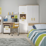 4KIDS 2 door 2 drawer wardrobe with orange handles