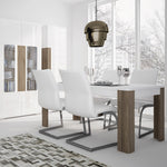 Dining set package Toronto 160 cm Dining Table + 6 Milan High Back Chair Grey.