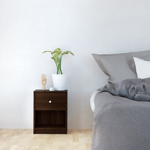 May Bedside 1 Drawer in Dark Walnut