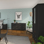 Florence 3 drawer bedside in Black