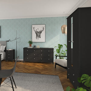 Florence 3 drawer bedside in Black