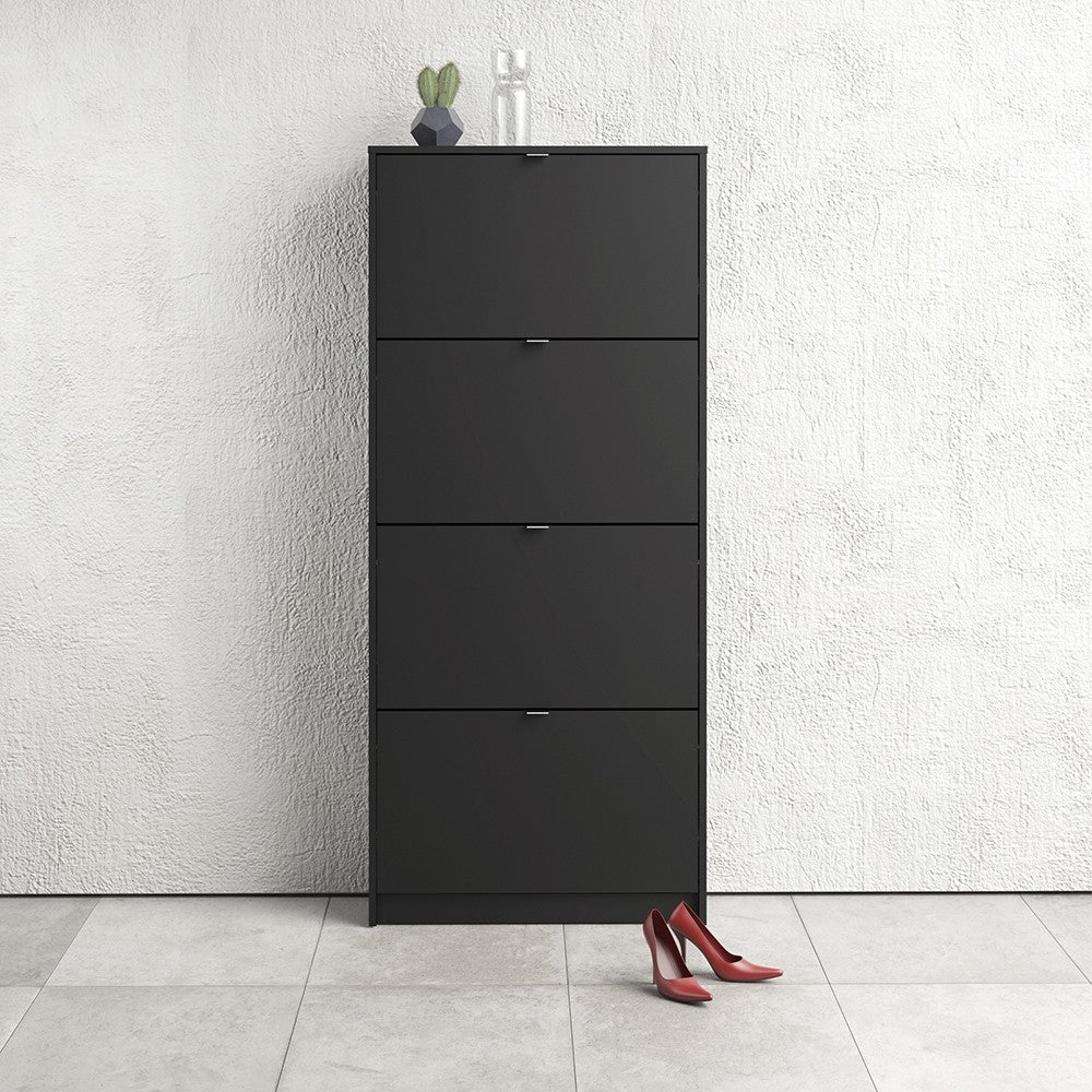 Shoes Shoe cabinet w. 4 tilting doors and 2 layers