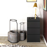 Naia Bedside - 3 Drawers in Black Matt