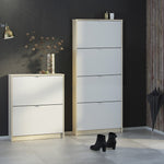 Shoes Shoe cabinet w. 4 tilting doors and 2 layers