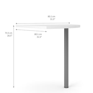 Prima Corner desk top in Oak with White legs