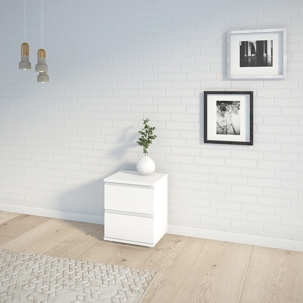 Nova Bedside 2 Drawer in White