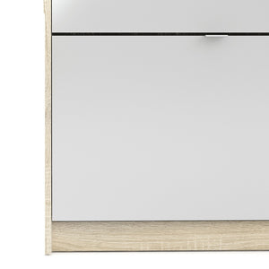 Shoes Shoe cabinet w. 4 tilting doors and 2 layers + 1 mirror door