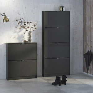 Shoes Shoe cabinet w. 4 tilting doors and 2 layers