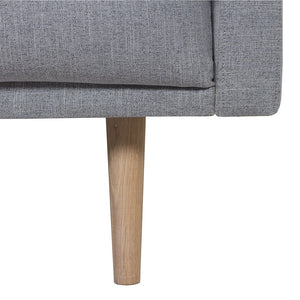 Larvik Chaiselongue Sofa (LH) - Grey, Oak Legs