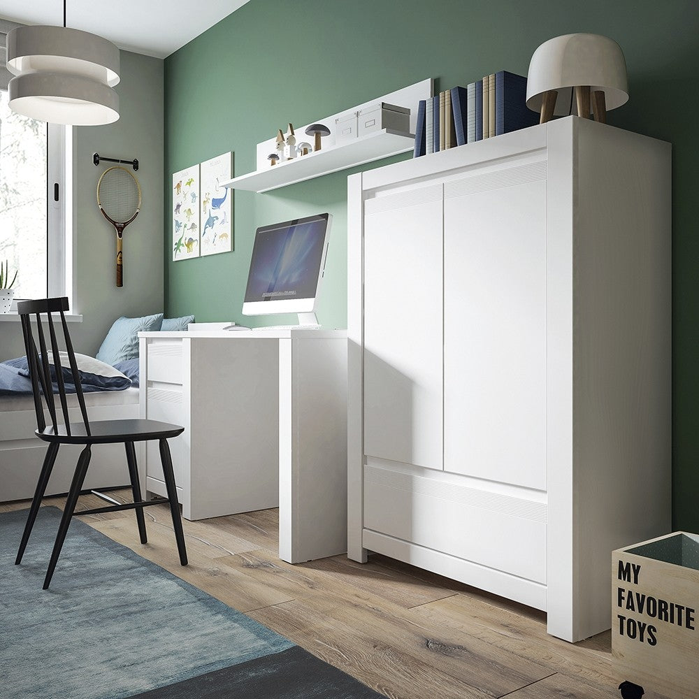 Novi 1 Door 1 Drawer Desk in Alpine White