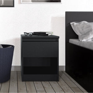 Naia Bedside - 1 Drawer 1 Shelf in Black Matt