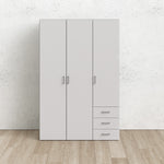 Space Wardrobe with 3 doors + 3 drawers White 1750