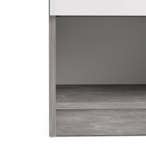 Naia Bedside - 1 Drawer 1 Shelf in Concrete and White High Gloss