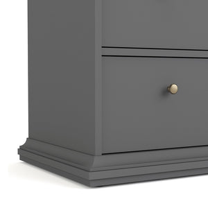 Paris Wardrobe with 2 Doors 1 Drawer 2 Shelves in Matt Grey