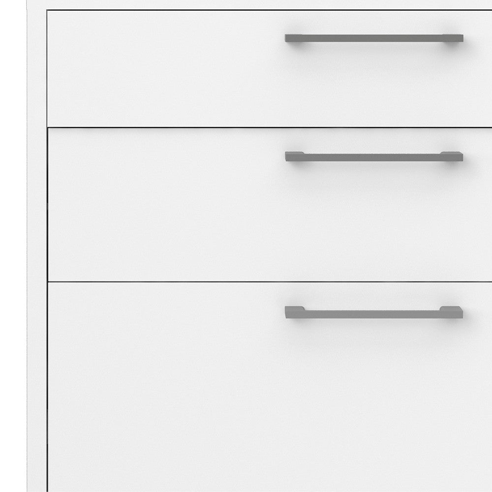 Prima Bookcase 5 Shelves with 2 Drawers + 2 File Drawers in White