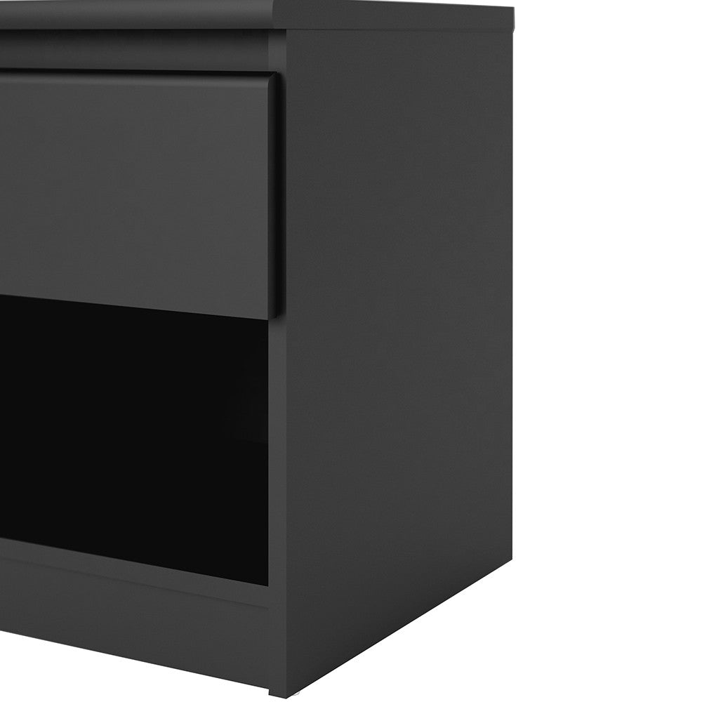 Naia Bedside - 1 Drawer 1 Shelf in Black Matt