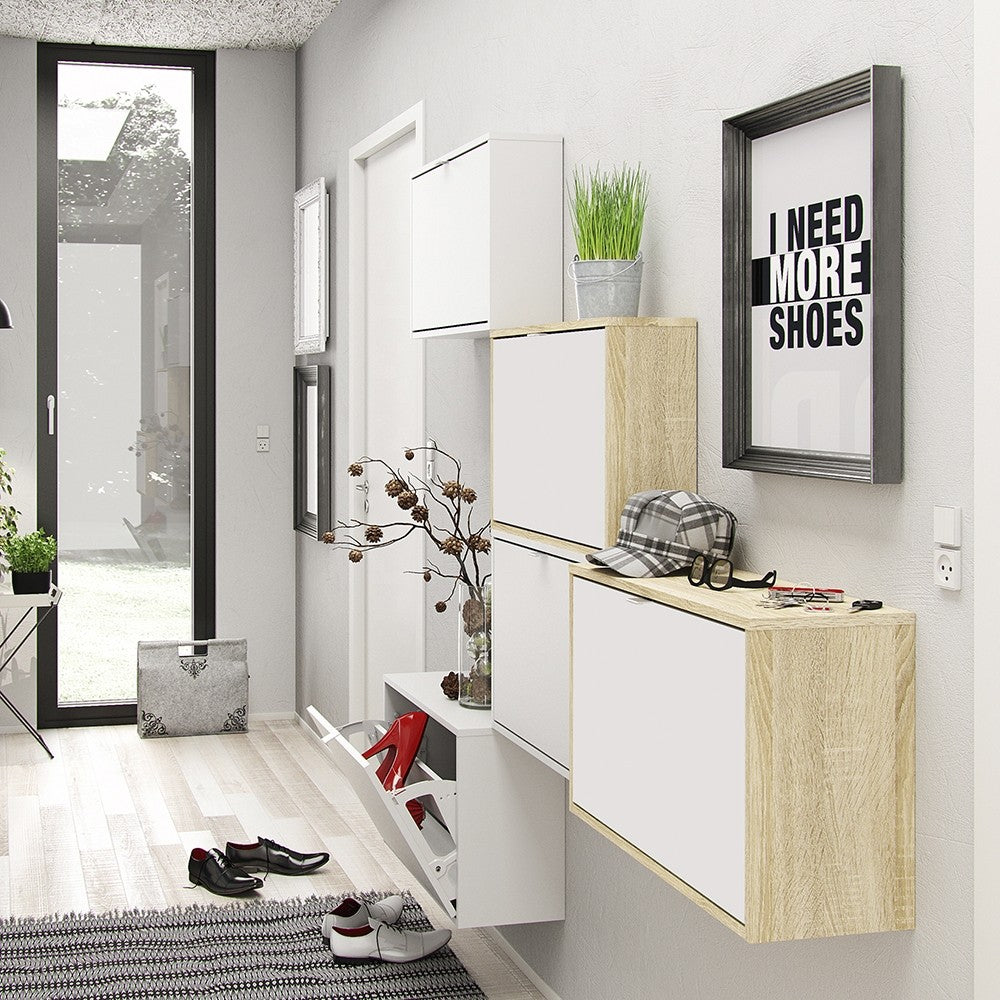 Shoes Shoe cabinet w. 2 tilting doors and 2 layers