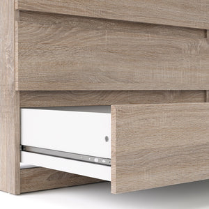 Naia Wide Chest of 6 Drawers (3+3) in Truffle Oak