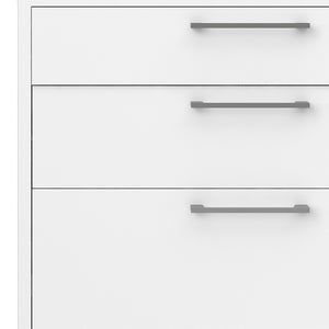 Prima Bookcase 5 Shelves with 2 Drawers + 2 File Drawers in White