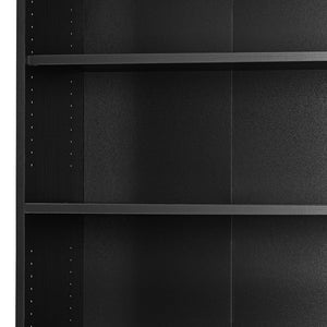 Prima Bookcase 5 Shelves with 2 Doors in Black woodgrain
