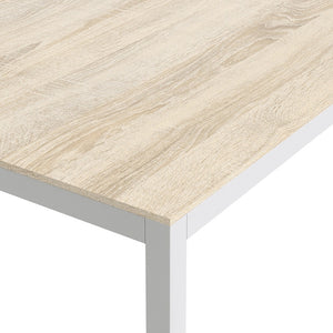 Family Dining Table 180cm Oak Table Top with White Legs