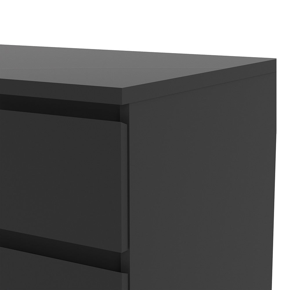 Naia Wide Chest of 6 Drawers (3+3) in Black Matt